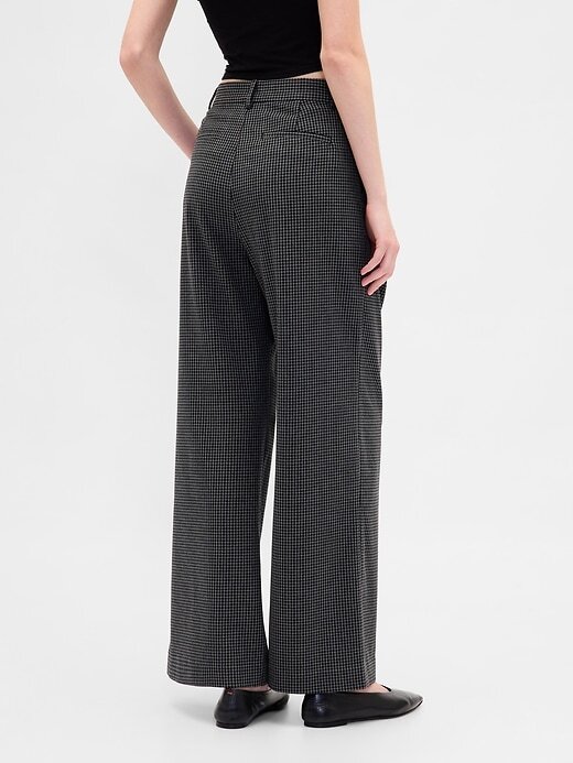 Pantalones plisados de sarga cepillada de tiro alto 365 Pantalones plisados de sarga cepillada de tiro alto 365