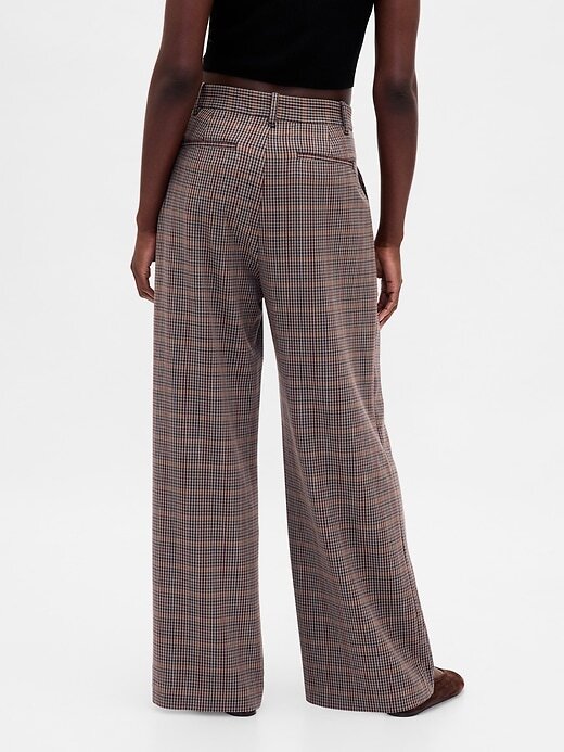 Pantalones plisados de sarga cepillada de tiro alto 365 Pantalones plisados de sarga cepillada de tiro alto 365