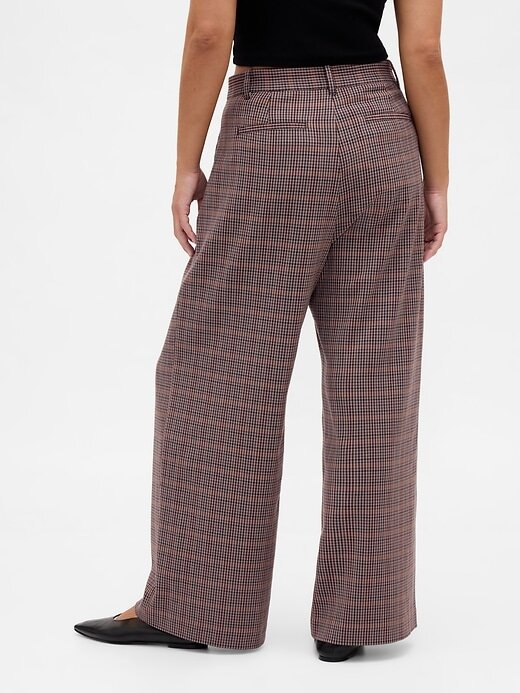 Pantalones plisados de sarga cepillada de tiro alto 365 Pantalones plisados de sarga cepillada de tiro alto 365