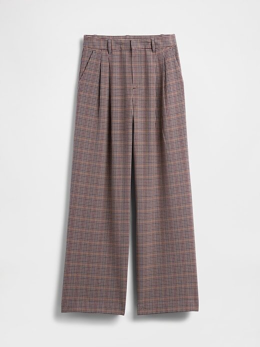 Pantalones plisados de sarga cepillada de tiro alto 365 Pantalones plisados de sarga cepillada de tiro alto 365