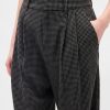Pantalones plisados de sarga cepillada de tiro alto 365 Pantalones plisados de sarga cepillada de tiro alto 365