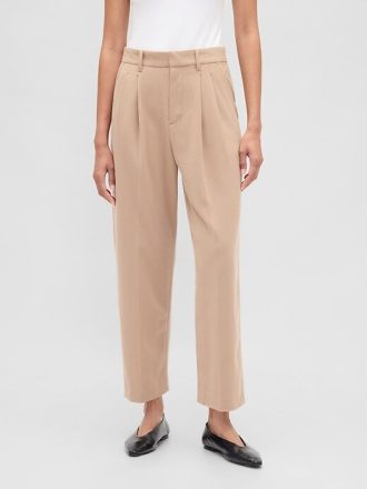 Pantalones tobilleros de sarga cepillada y tiro alto 365