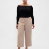 Pantalones tobilleros rectos de sarga y tiro alto Pantalones tobilleros rectos de sarga y tiro alto