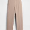 Pantalones tobilleros rectos de sarga y tiro alto Pantalones tobilleros rectos de sarga y tiro alto