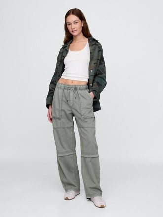 Pantalones utilitarios de tiro medio y cintura fácil