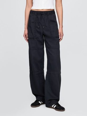 Pantalones utilitarios de tiro medio y cintura fácil