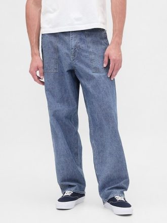 Pantalones vaqueros holgados de Chambray de peso pesado