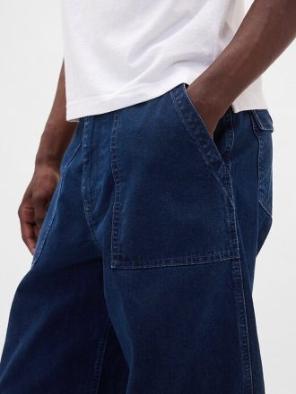 Pantalones vaqueros holgados de lona