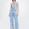 Pantalones vaqueros plisados ultrasuaves de tiro alto 365 Pantalones vaqueros plisados ultrasuaves de tiro alto 365