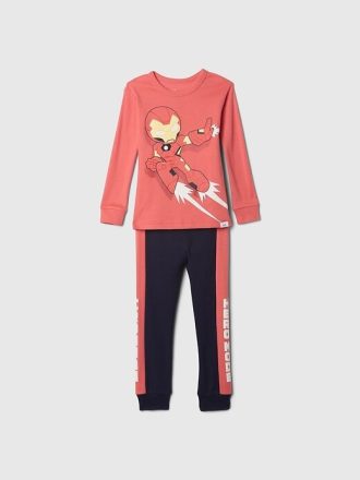 Pijama de algodón orgánico cepillado de Marvel para bebé y niño pequeño