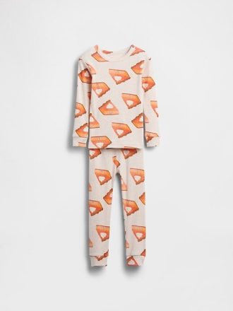 Pijama de algodón orgánico cepillado para bebé y niño pequeño para Acción de Gracias