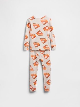 Pijama de algodón orgánico cepillado para bebé y niño pequeño para Acción de Gracias