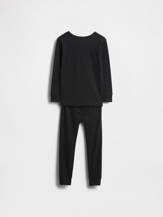Pijama de algodón orgánico cepillado que brilla en la oscuridad para bebés y niños pequeños