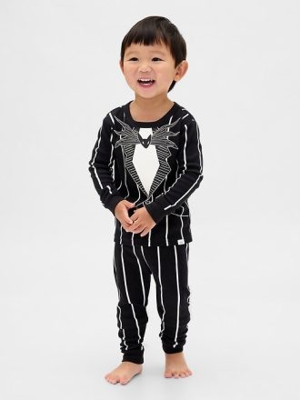 Pijama de algodón orgánico para bebé y niño pequeño de Gap × Disney Tim Burton’s Pesadilla antes de Navidad