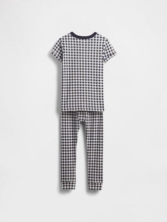 Pijama de cuadros vichy de algodón orgánico cepillado para bebé y niño pequeño