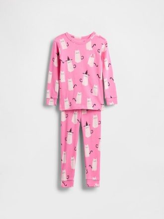 Pijama de Halloween de algodón orgánico cepillado para bebés y niños pequeños