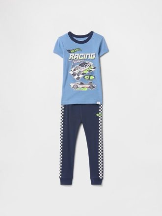 Pijama de Hot Wheels de algodón orgánico cepillado para bebés y niños pequeños Pijama de Hot Wheels de algodón orgánico cepillado para bebés y niños pequeños