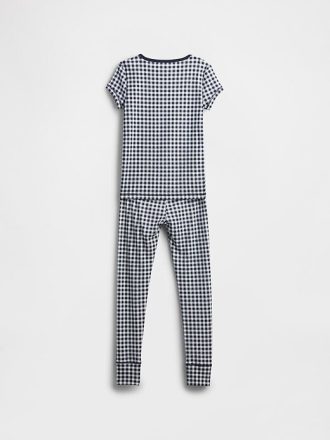 Pijama infantil de algodón orgánico cepillado a cuadros Pijama infantil de algodón orgánico cepillado a cuadros
