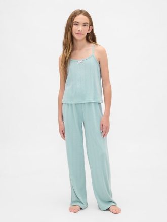 Pijama infantil de tirantes de punto pointelle reciclado