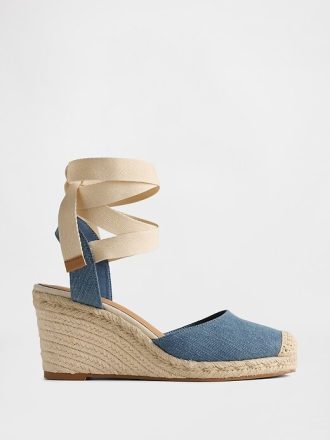 Sandalias de cuña con alpargatas vaqueras Sandalias de cuña con alpargatas vaqueras