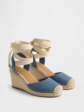 Sandalias de cuña con alpargatas vaqueras Sandalias de cuña con alpargatas vaqueras