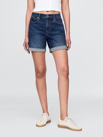 Shorts vaqueros de tiro medio de 5″ para novia Shorts vaqueros de tiro medio de 5″ para novia