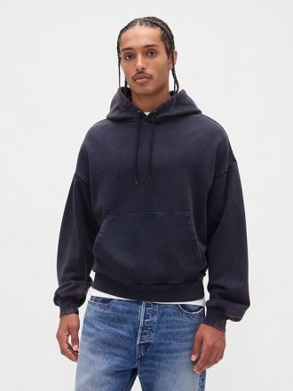 Sudadera con capucha corta de peso pesado