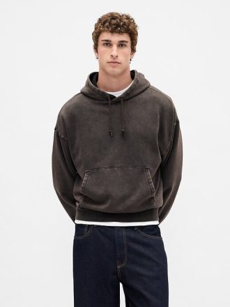 Sudadera con capucha corta de peso pesado