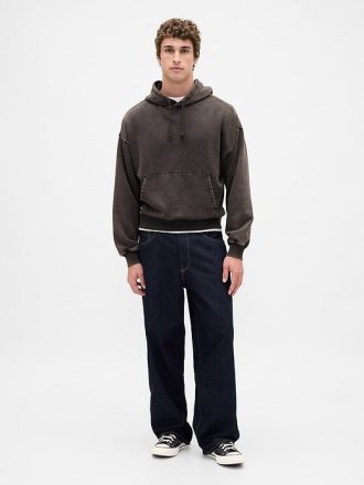 Sudadera con capucha corta de peso pesado