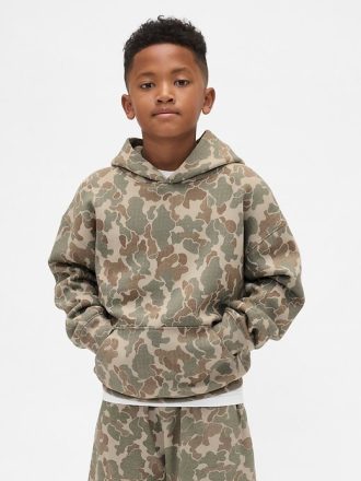 Sudadera con capucha de camuflaje relajada VintageSoft para niños Sudadera con capucha de camuflaje relajada VintageSoft para niños