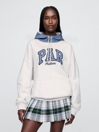 Sudadera con capucha de felpa francesa de peso pesado para adultos Gap × Malbon con el logotipo