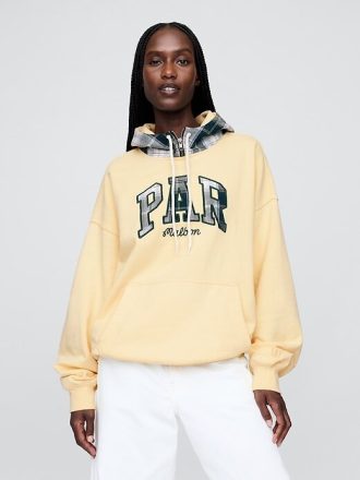 Sudadera con capucha de felpa francesa de peso pesado para adultos Gap × Malbon con el logotipo