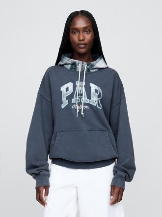Sudadera con capucha de felpa francesa de peso pesado para adultos Gap × Malbon con el logotipo