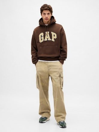 Sudadera con capucha extragrande con logotipo de felpa francesa extra pesada
