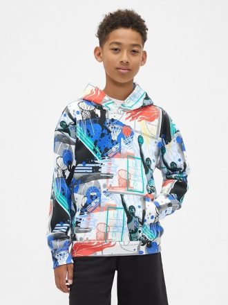 Sudadera con capucha gráfica relajada VintageSoft para niños