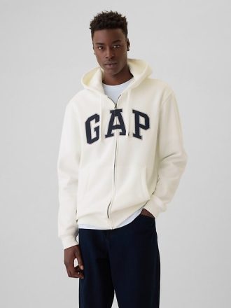 Sudadera con capucha y cremallera completa con logotipo de arco VintageSoft para adultos