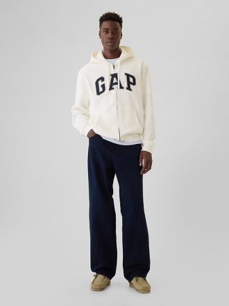 Sudadera con capucha y cremallera completa con logotipo de arco VintageSoft para adultos