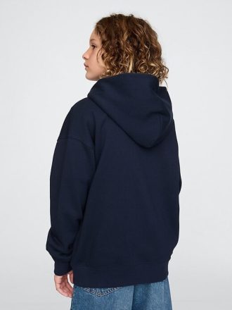 Sudadera con capucha y cremallera con logotipo suave vintage para niños