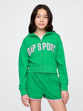 Sudadera con capucha y cremallera corta VintageSoft para niños