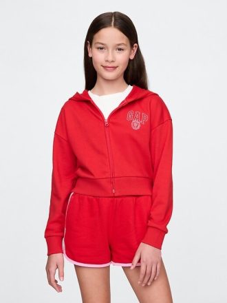 Sudadera con capucha y cremallera corta VintageSoft para niños