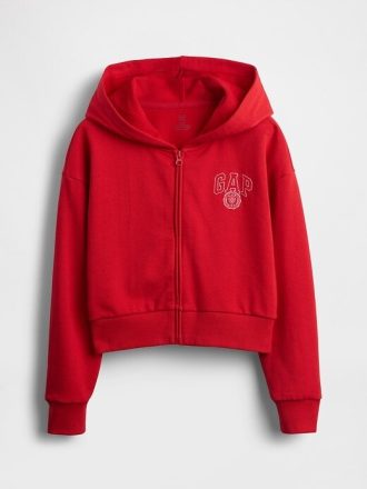 Sudadera con capucha y cremallera corta VintageSoft para niños