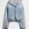 Sudadera con capucha y cremallera de mezclilla de punto para niños Sudadera con capucha y cremallera de mezclilla de punto para niños