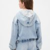 Sudadera con capucha y cremallera de mezclilla de punto para niños Sudadera con capucha y cremallera de mezclilla de punto para niños
