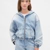 Sudadera con capucha y cremallera de mezclilla de punto para niños Sudadera con capucha y cremallera de mezclilla de punto para niños
