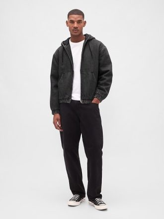 Sudadera con capucha y cremallera de mezclilla ultrasuave con forro de sherpa Sudadera con capucha y cremallera de mezclilla ultrasuave con forro de sherpa