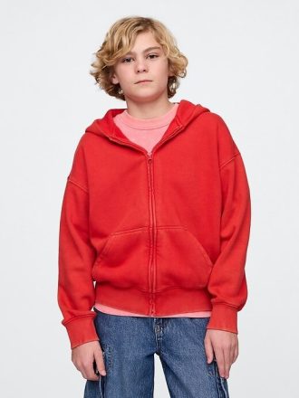 Sudadera con capucha y cremallera VintageSoft para niños