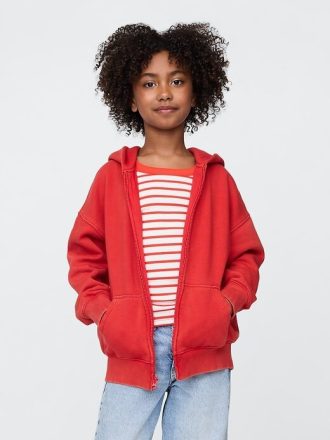 Sudadera con capucha y cremallera VintageSoft para niños