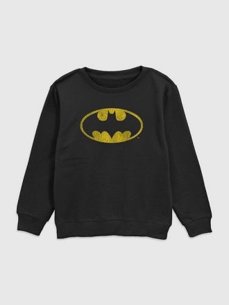 Sudadera con cuello redondo y gráfico del logotipo vintage de Batman de DC Comics para niños pequeños