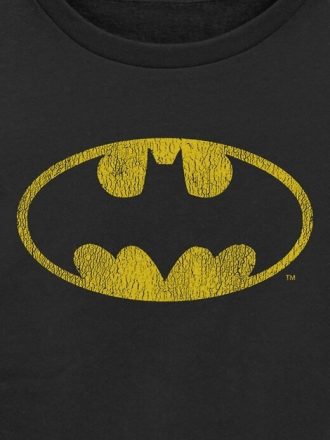 Sudadera con cuello redondo y gráfico del logotipo vintage de Batman de DC Comics para niños pequeños