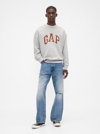 Sudadera con logotipo extragrande y de peso pesado